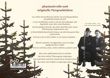 Phantasievolle und originelle Tiergeschichten. Foto von Leo Fackler (1896-1971) mit Ehefrau Berta. Tannenbäume illustriert.