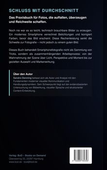 Text: Schluss mit Durchschnitt. Das Praxisbuch für Fotos, die auffallen, überzeugen und Reichweite schaffen. Unten eine ISBN.
