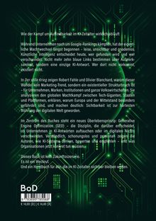 Eine dunkle, grüne digitale Schaltung mit Text über KI's Einfluss auf Sichtbarkeit, Marketing und ein GEO-Prinzip. QR-Code unten.