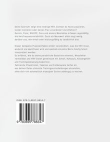 Ein Text erklärt die HRV und deren Einfluss auf Training. Es gibt Tipps zur Basiserkennung und Entscheidungsfindung. ISBN unten.