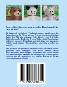 Text über Theaterwelt für Kinder mit Tierhandpuppen. Einfach nachzuhäkeln, inklusive Anleitungen und Materiallisten.