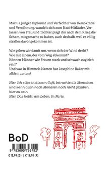 Text über einen jungen Diplomaten, der zum Nazi-Mittäter wird. Preisangaben unten. Rote Skizze eines Triumphbogens.