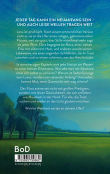 Text über Neubeginn und Erkenntnisse am Flussufer. Unten Landschaft mit Bäumen, BoD-Logo und Barcode.