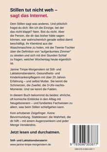 Text: "Stillen tut nicht weh – sagt das Internet." Darunter steht ein informativer Text über Stillen und eine ISBN.