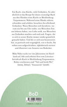 Ein Koch, eine Küche, viele Gedanken. Fragen in seiner Küche beantwortet, alphabetisch sortiert, illustriert. BoD-Logo.