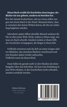 Ein Junge lebt Bücher, Jahrzehnte später öffnet er anderen diese Welt. Eine Einladung, Geschichten zu entdecken. Edition Mythesia.