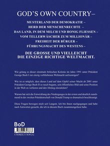 Der Text beschreibt die USA als "Gottes eigenes Land" und thematisiert Demokratie, Menschenrechte und Macht.