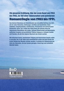 Text beschreibt eine Romantrilogie von 1983-1991 über das DDR-Kaufhaus. Blau-grauer Hintergrund mit Barcode und Preisinfo.