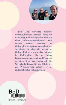 Text beschreibt den Werdegang von Josef Naef und seine Karriere. Oben Foto von vier Personen in Berglandschaft.