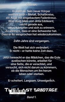 Ein futuristischer Hintergrund mit diffusen Lichtreflexen und ein eindringlicher, dramatischer Text mit tiefem Blau.