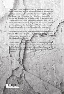 Text beschreibt Buch "Schichten" von Helene Böhm über Lebenserfahrungen, Unsicherheit und Stärke. Hintergrund bröckelige Wand.