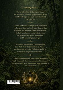 Es ist ein märchenhafter Text über Moosbart im Wald. Ein Laternen-Logo mit Farnblättern ist unten mittig platziert. Preis: 8,50 Euro.