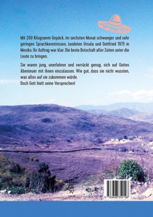 Text über die Reise von Ursula und Gottfried 1975 nach Mexiko. Himmel und bergige Landschaft im Hintergrund.