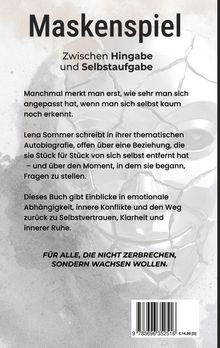"Maskenspiel: Zwischen Hingabe und Selbstaufgabe" zeigt einen maskenhaften Hintergrund mit Rissen.
