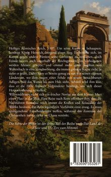 Ein Text über das Heilige Römische Reich im Jahr 1107, König Heinrich, und politische Intrigen. Ein Gemälde mit Ruinen.