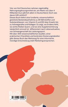 Text beschreibt ein Buch über Nahrungsergänzungsmittel, evidenzbasierte Infos, Risiken und Anwendung in verschiedenen Lebenssituationen.