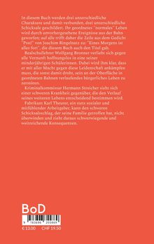 Text beschreibt drei Charaktere mit unterschiedlichen Schicksalen. Rot-orangefarbener Hintergrund, unten Preisangaben und Barcode.