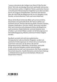 "Lysaras Jahreskreis der heiligen Lust. Band 3: Die Flut der Sinne", literarisch-spirituelle Reise über Sinnlichkeit und Hingabe.