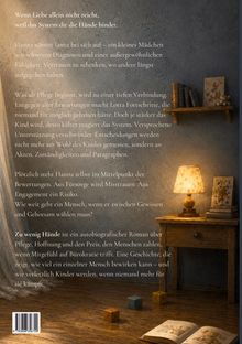 Text über das Schicksal von Hanna und Lotta, einem Mädchen mit besonderen Fähigkeiten, vor einer Holzkommode mit Lampe.