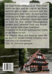 Text beschreibt die Stadt Rinteln mit Sehenswürdigkeiten und Freizeitangeboten. Tipp: Geschenk geeignet. Fachwerkhaus am Wasser.