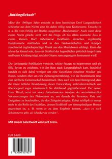 „Rockingdiebach“ beschreibt die Entstehung der Beatkultur in Langendiebach Mitte der 1960er Jahre. Preis: EUR 14,00.
