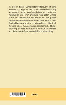 Text beschreibt ein Saijiki, erklärt Kigo in Haiku mit Beispielen von Masaoka Shiki. Preis: 14,90 €. ISBN unten.