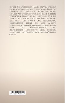 Ein Text beschreibt die Suche einer Frau nach Selbstfindung und Heilung durch Natur und persönliche Begegnungen. Darunter ein Barcode.