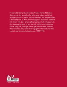 Roter Hintergrund mit Text über Wolfgang Harichs Forschung. Preis: €16.00/CHF 23.50. "BoD" steht unten links.