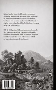 Texte beschreiben jüdische Geschichte in Deutschland. Illustration zeigt eine ländliche Szene mit Ruinen, Menschen und Gänsen.