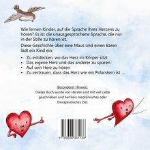 Ein Text über das Hören des Herzens. Illustration mit zwei roten Herzen und einem Vogel im Hintergrund.