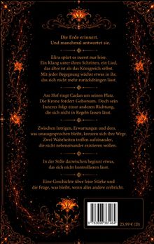 Goldener, floral verzierter Rahmen auf schwarzem Hintergrund mit einem poetischen Text und einem Barcode am unteren Rand.