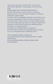 Ein Zitat von Baudelaire leitet Gino Hahnemanns "RETROSPEKTIVE VERGEWISSERUNGEN" ein. Text behandelt Genregrenzen.