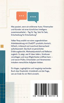 Ein Text über die Zusammenarbeit eines Autors mit KI, Erfahrungen und menschliche Entscheidungsprozesse; bunte Sprechblasen.