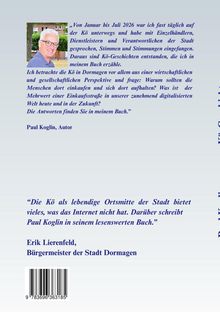 Zitat über die Bedeutung der Kö und Buchreferenz von Paul Koglin, Foto eines grauhaarigen Mannes mit Brille, ISBN unten.