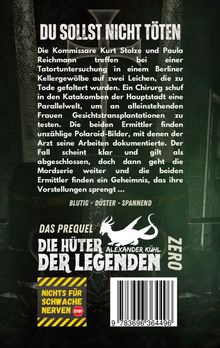 Text: "DU SOLLST NICHT TÖTEN... BLUTIG - DÜSTER - SPANNEND... DAS PREQUEL... DIE HÜTER DER LEGENDEN." Darunter ein Drache.