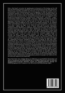 Ein langer Text erklärt historische und ideologische Zusammenhänge zwischen NS-Anschauung und moderner Politik. Unten ist ein Barcode.