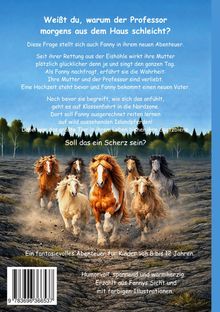 Beschreibung einer spannenden und humorvollen Kindergeschichte mit Illustrationen, auf der fünf Islandpferde galoppieren.