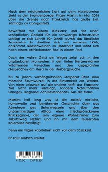 Text über eine Pilgerreise nach Santiago de Compostela, Herausforderungen auf dem Weg, und die Bewältigung mit einem Knie-Roller.