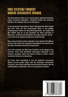 "Ihre Existenz fordert unsere Geschichte heraus." Text beschreibt archäologische Rätsel. Hintergrund: antike Mauern.