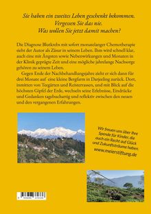 Texte beschreiben eine Krebserfahrung und eine Rückzugszeit in Darjeeling. Foto zeigt Berge; Webseite: www.meierstiftung.de.