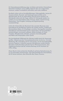 Ein Buch über die KI-Einführung in Unternehmen, mit Fokus auf Strategie, Datennutzung, Schulung und praktische Anwendungsbeispiele.