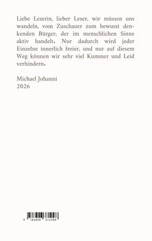 Text von Michael Johanni: "Liebe Leserin, lieber Leser, wir müssen...“. Darunter: „2026“. Unten ein Barcode. 