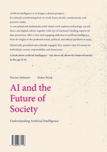 Titel: "AI and the Future of Society." Autoren: Florian Mehnert, Stefan Brink. Beiges Design mit vernetzten Linien.