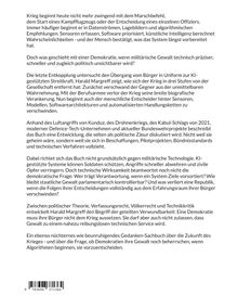 Ein Text über moderne Kriegsführung und Demokratie, KI-Nutzung, Kontrolle staatlicher Gewalt und die Rolle von Algorithmen.