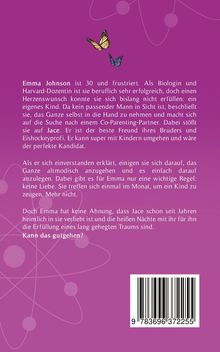 Text über Emma Johnsons Wunsch nach einem Kind und ihrer Vereinbarung mit Jace. Lila Hintergrund mit Schmetterlingen.