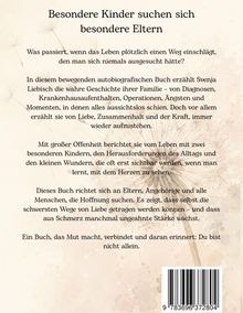 Titel: "Besondere Kinder suchen sich besondere Eltern." Inspirierende Buchbeschreibung zur Stärke und Hoffnung. Enthält Pusteblumen-Hintergrund.