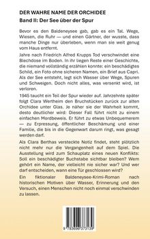 "Der wahre Name der Orchidee. Band II: Der See über der Spur." Text über eine geheimnisvolle Geschichte und Erpressung.