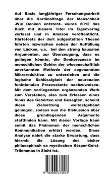 Ein Text beschreibt die Entstehung und Bedeutung eines 2012 veröffentlichten Buches zur menschlichen Denkweise. Darunter ist ein Strichcode.