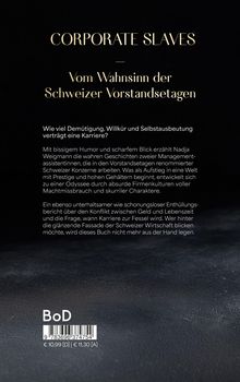 „CORPORATE SLAVES“ oben, gefolgt von „Vom Wahnsinn der Schweizer Vorstandsetagen“. Unten Barcode und Preisangaben.