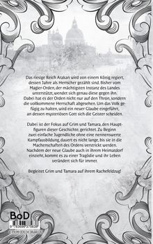 Text beschreibt ein Königreich Arakan, das von einem König regiert wird. Illustrative Verzierungen umrahmen den Text.